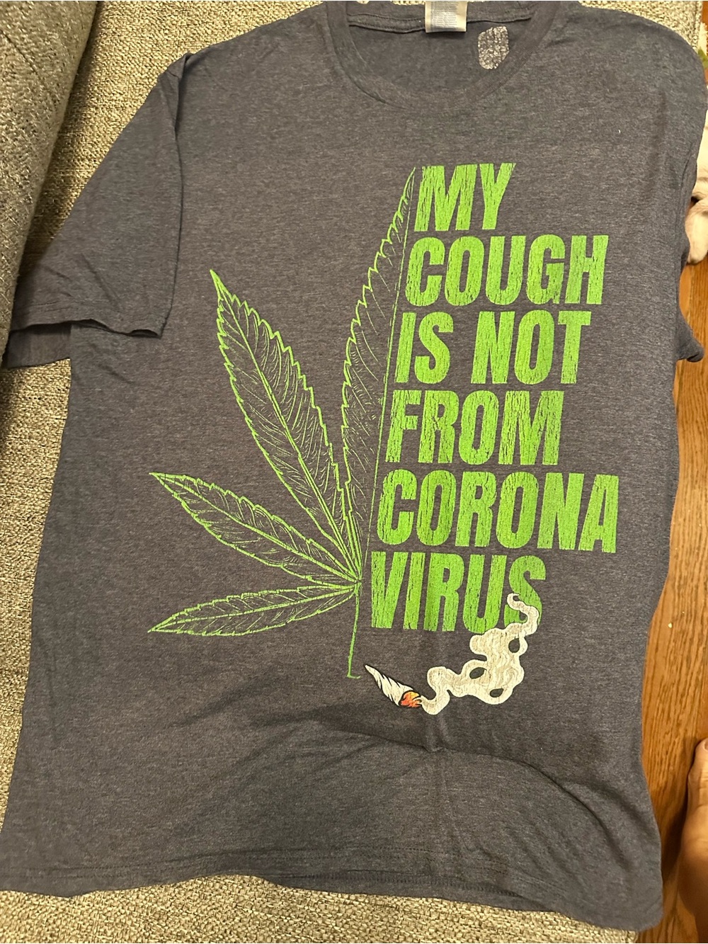 Graphics Tee with Lime GreenSmoke Smoke free home